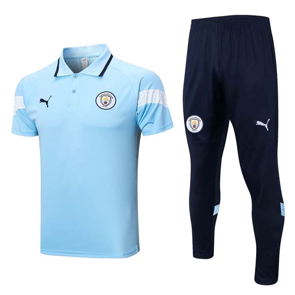 Polo Manchester City Komplett Set 2023-24 Blau